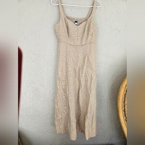 Old Navy Womens Blend Cream Oatmeal Dress M Airy Boho Vacation Flirty
